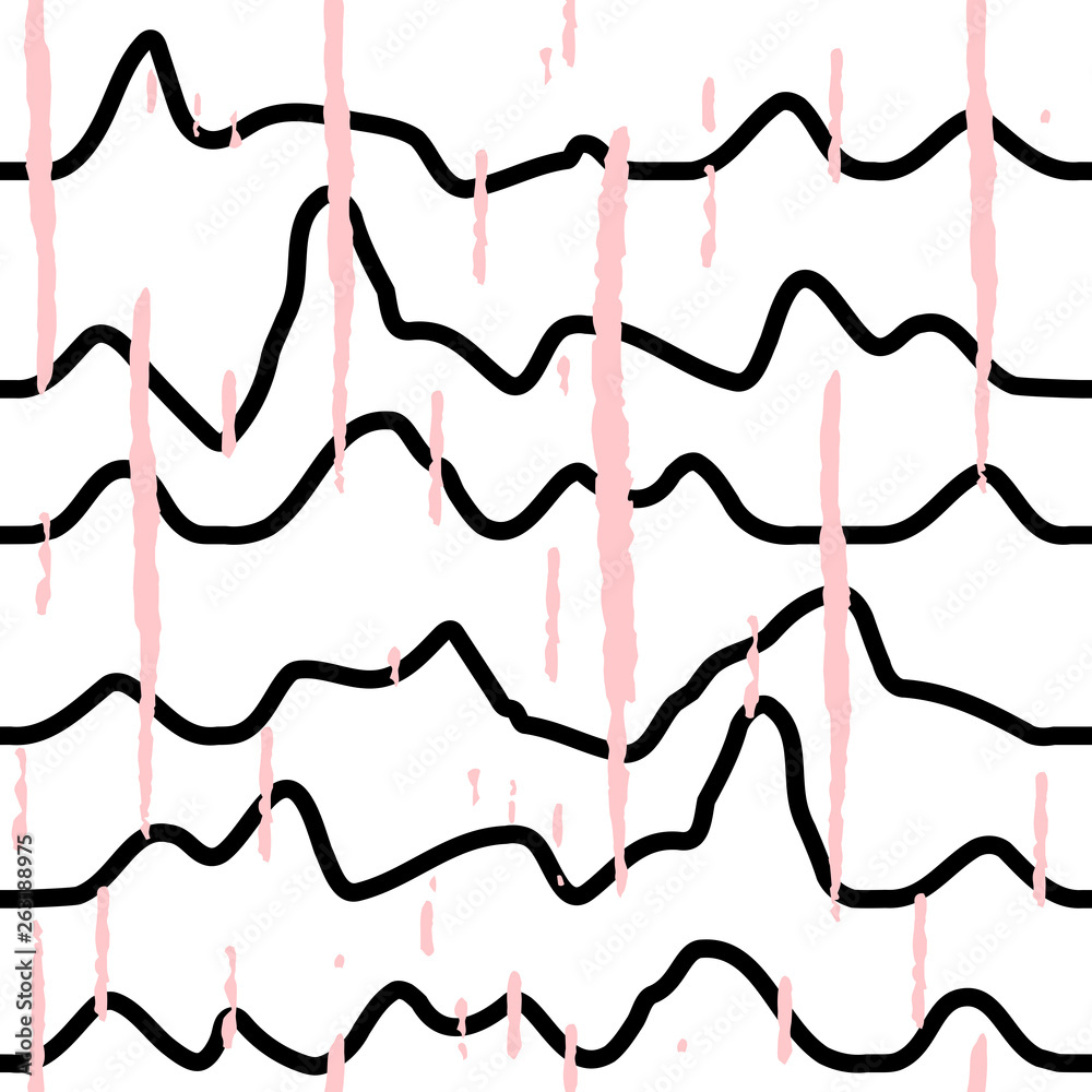 Aufkleber abstract wavy line pattern, seamless vector geometric background.