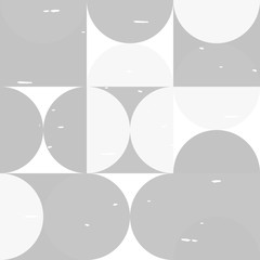 White  circle tiles seamless pattern, vector geometric background.