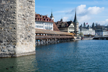 Fototapeta premium Lucern wooden bridge