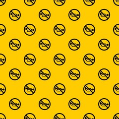 No horn traffic sign pattern seamless vector repeat geometric yellow for any design