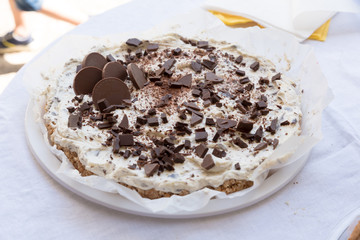 Semifreddo with pieces of chocolate