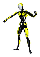 Fototapeta premium 3D Rendering Male Robot on White