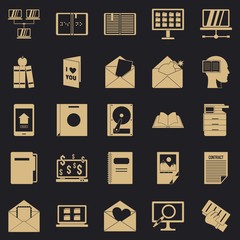 Folder icons set. Simple set of 25 folder vector icons for web for any design