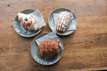 Mixed croissants on the table