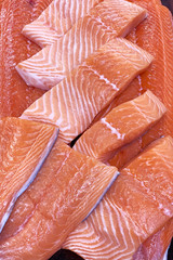 Fresh raw salmon fillets