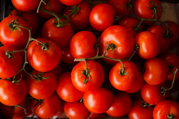 Top view of fresh ripe tomatoes