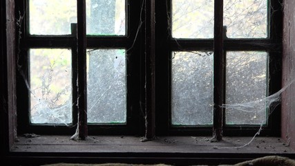 Haunted old abandoned house window