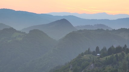 Sunset panorama mountains