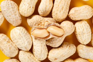 top view peanuts with one opened
