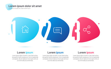 Vector infographic template composed of three numbered abstract shapes