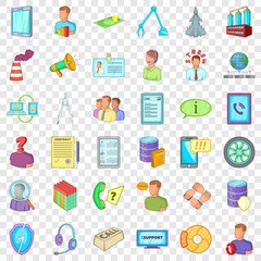 Country economy icons set. Cartoon style of 36 country economy vector icons for web for any design