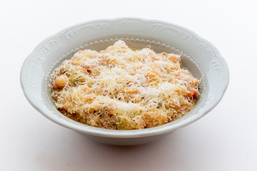 Vegetable soup with cheese