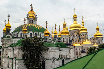 Fototapeta na wymiar Panorama view of the Kyiv Pechersk Lavra, the orthodox monastery included in the UNESCO world heritage list in Kyiv, Ukraine.