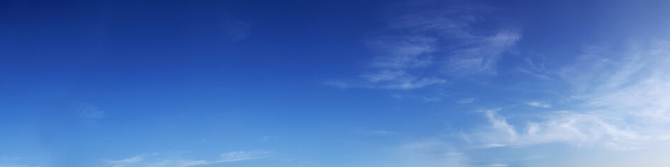 Panorama sky with cloud on a sunny day. Beautiful cirrus cloud.