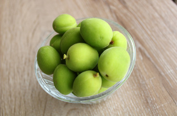 Green apricots