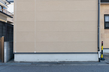 street wall background ,Industrial background, empty grunge urban street with warehouse brick wall