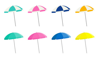 Fototapeta na wymiar Beach parasol variation set