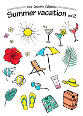 Summer vacation 2 -Line Drawing Collection (color)