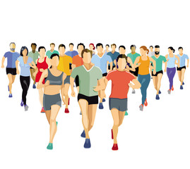 Laufende Menschen beim Sport treiben