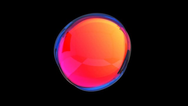 Abstract 3d animation, colored bubble, motion design, 4k seamless looped video