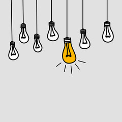 Banner with bulb lamps