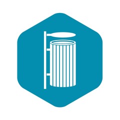 Public trash can icon. Simple illustration of public trash can vector icon for web