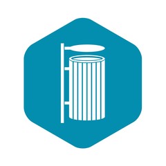 Public trash can icon. Simple illustration of public trash can vector icon for web