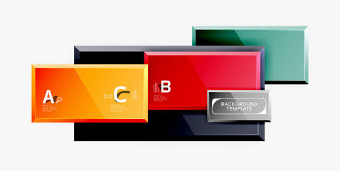 Geometrical design squares abstract banner, glossy shiny effects