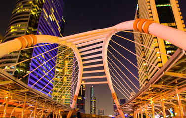 Sky walk at night architecture 