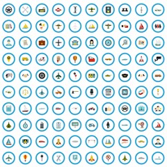 100 transportation company icons set in flat style for any design vector illustration