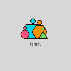 Geometric family icon