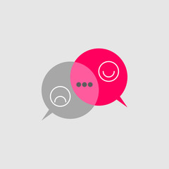 Two bubbles, chat messages