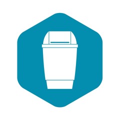 Flip lid bin icon. Simple illustration of flip lid bin vector icon for web