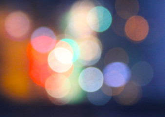 Blurry bokeh lights at night