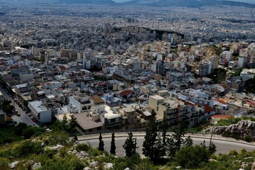 beautiful view from the height of the city in Greece