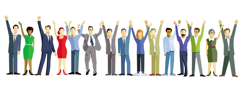 Gruppe der Gesch&auml;ftsleute feiert