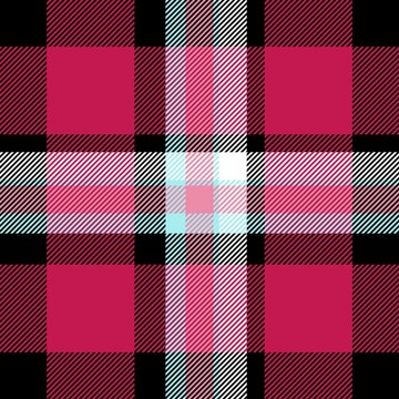 Tartan seamless plaid pattern illustration in red, black, pale blue, pink and white combination for textile design