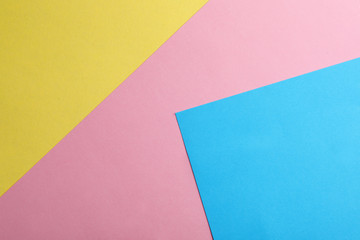 Colorful paper sheets as background, top view