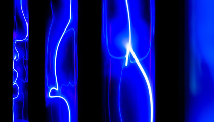 abstract neon background - electrical discharges in an inert gas flasks