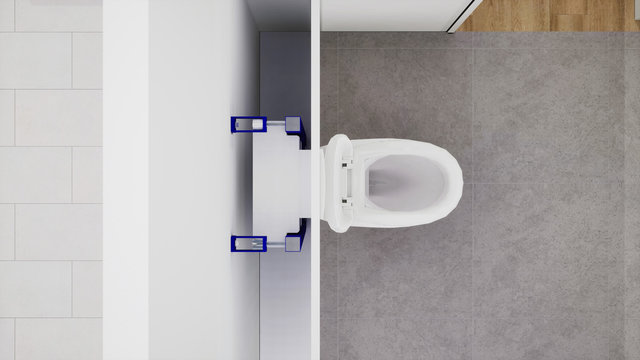 vue 3d en coupe d'un WC suspendu 04