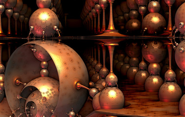 AAbstract background 3D, fantastic structures and shapes, fictional sci fi background.