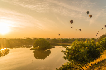 Balloons in Bagan, Myanmar.