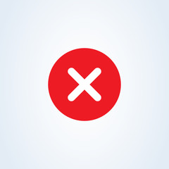 Check marks - red cross icon simple - vector illustration