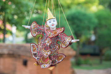 Bonecos marionetes (puppets) em Bagan, Myanmar.