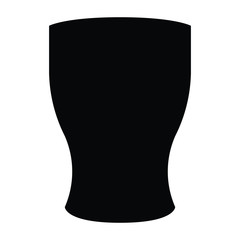 A black and white silhouette of a cocktail glass