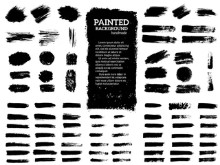 Gordijnen Painted grunge stripes set. © artemisia1508