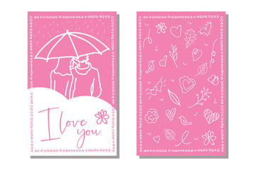 Vector love cards template. Hand drawn label or poster. Vintage love lettering background.