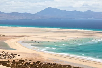 Foto auf Acrylglas Strand Sotavento, Fuerteventura, Kanarische Inseln Playas De Sotavento, Fuerteventura