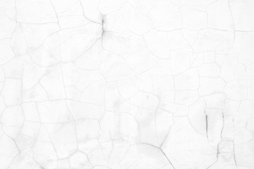 White Cracked Concrete Wall Texture Background.
