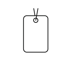 the cardboard label on a string for clothes